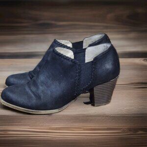 LifeStride Joelle Black Ankle Boots Block Heel Shoes Women's Size 9